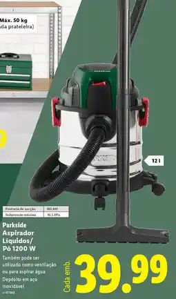 Lidl Parkside - aspirador liquido/ pc 1200 w promoção