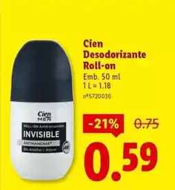 Lidl Cien - desodorizante roll-on promoção