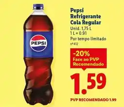 Lidl Pepsi - refrigerante cola regular promoção
