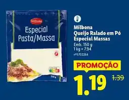 Lidl Milbona - queijo ralado em pó especial massas promoção