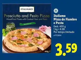 Lidl Italiamo - pizza de fiambre e pesto promoção