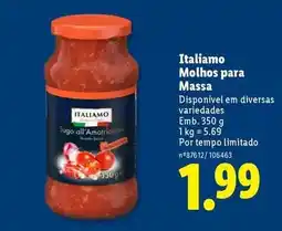 Lidl Italiamo - molhos para massa promoção