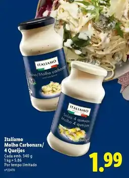 Lidl Italiamo - teliama molino carbonara/ 4 queijos promoção