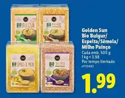 Lidl Bio - golden sun bio bulgur/espelta/semola/milho painço promoção