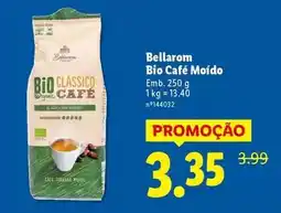 Lidl Deluxe - bellarom bio cafe moído promoção