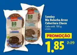 Lidl Sondey - bio bolacha arroz cobertura choco promoção