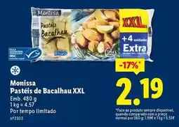 Lidl Monissa - pastéis de bacalhau xxl promoção