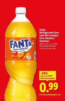 Lidl Fanta - fanta refrigerante zero com gas promoção