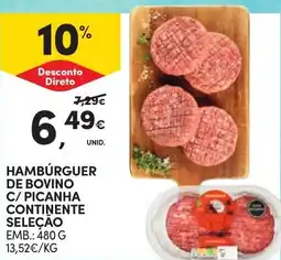 Continente Hambúrguer de bovino c/ picanha continente seleção promoção