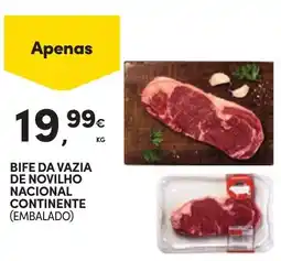 Continente Bife da vazia de novilho nacional continente promoção