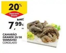 Continente Camarão grande 20/30 vannamei congelado promoção