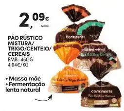Continente Pão rústico mistura/ trigo/centeio/ cereais promoção