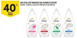 Continente No gel de banho da marca dove promoção