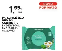 Continente Papel higiénico húmido continente promoção