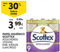 Continente Papel higiénico scottex promoção