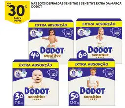 Continente Nas boxs de fraldas sensitive e sensitive extra da marca dodot promoção