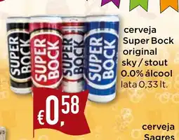 Bolama cerveja Super Bock original sky/stout 0.0% álcool lata promoção