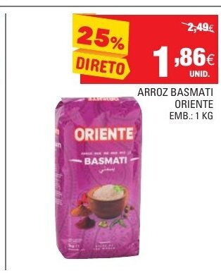 Arroz Basmati Oriente 1kg