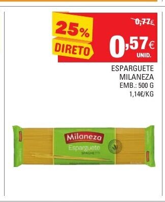 Continente Esparguete Milaneza 500g promoção