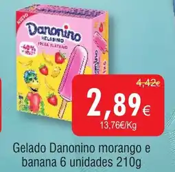 Froiz Gelado Danonino morango e banana promoção