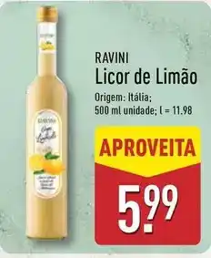 ALDI Ravini - licor de limão promoção