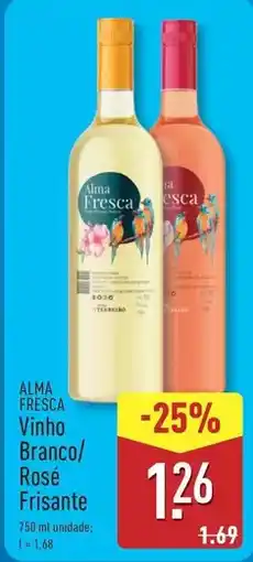 ALDI Alma fresca - vinho branco/ rosé frisante promoção