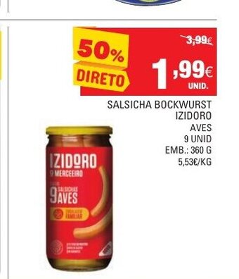 Continente Salsicha Bockwurst Izidoro Aves 360g promoção