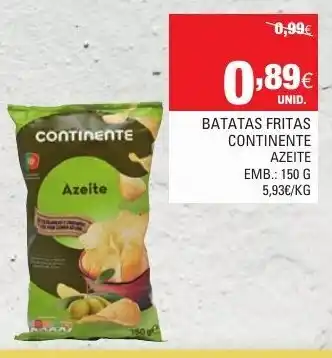 Continente Batatas Fritas Continente Azeite 150g promoção