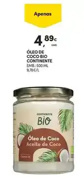 Continente Continente - óleo de coco bio promoção