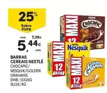 Continente Chocapic - barras cereais / nesquik/golden grahams emb.: 12x25g promoção