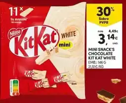 Continente Nestle - mini snack's chocolate kit kat white promoção