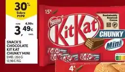 Continente Mini - snack's chocolate kit kat chunky promoção
