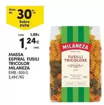 Continente Milaneza - massa espiral fusili tricolor promoção