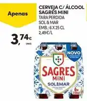 Continente Sagres mini - cerveja c/ álcool promoção