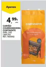 Continente Continente - carvão churrasqueira promoção
