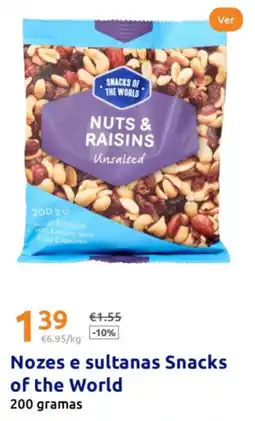 Action Nozes e sultanas Snacks of the World promoção