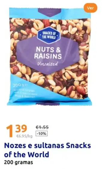 Action Nozes e sultanas Snacks of the World promoção