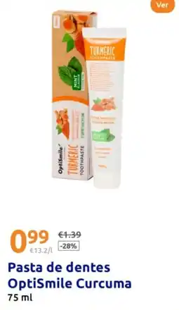 Action Pasta de dentes OptiSmile Curcuma promoção