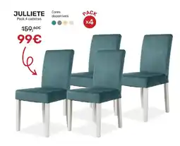 Homy Casa JULLIETE Pack 4 cadeiras promoção