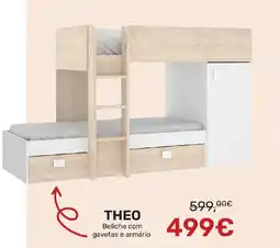 Homy Casa THEO Beliche com gavetas e armário promoção