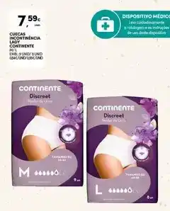 Continente Continente - cuecas incontinencia lady promoção