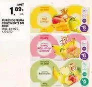 Continente Bébé confort - pures de fruta continente promoção