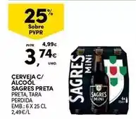 Continente Sagres - cerveja c/ alcool preta, para perdida promoção