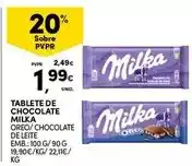 Continente Milka - tablete de chocolate promoção