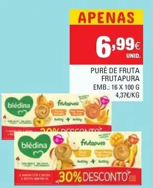 Continente Puré de Fruta Frutapura 16x100g promoção