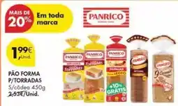 Pingo Doce Panrico - pão forma p/torradas promoção