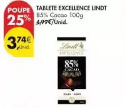 Pingo Doce Lindt - tablete excellence promoção