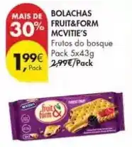 Pingo Doce Mc vitie`s - bolachas fruit&form promoção