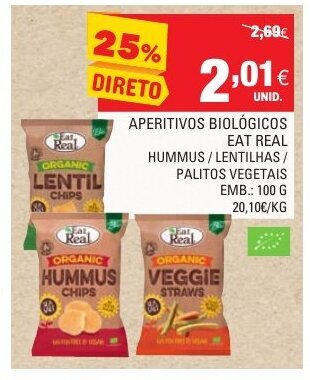 Aperitivos Biológicos Eat Real 100g