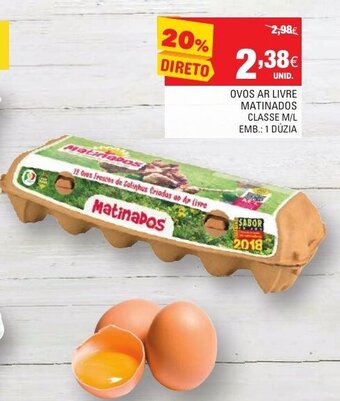Continente Ovos Ar Livre Matinados Classe M/L promoção